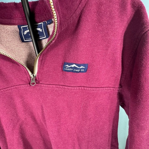 Lauren James Co Preptic 1/4 Sleeve Pullover Large Maroon - Picture 2 of 5